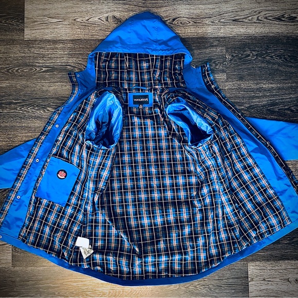 Pendleton Blue Raincoat with Plaid Lining (Adult Size-LG) - Picture 2 of 16